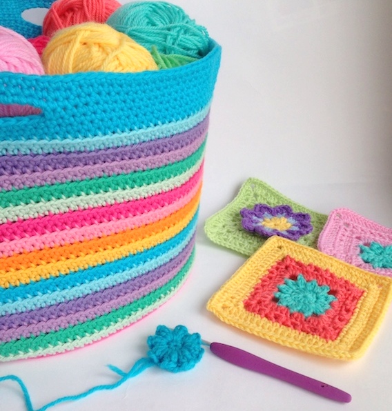 crochet basket by poppyandbliss
