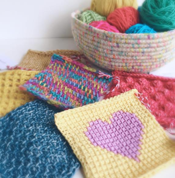 Tunisian Crochet Swatches by Poppy & Bliss