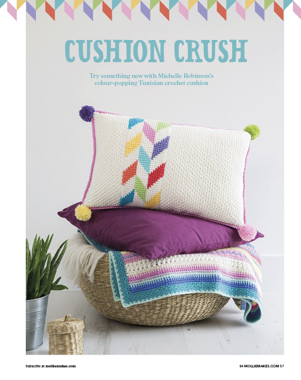 Herringbone Cushion pattern - Mollie Makes issue 84